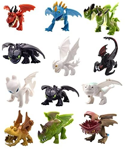 Dragon httyd (Set of 12 pcs) / Light Fury, Night Fury (Toothless), Action Cover