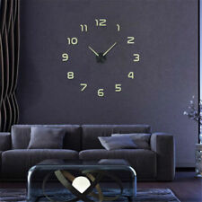 3D DIY Wall Clock Large Luminous Glow In The Dark Quartz Home Decor Night Clocks