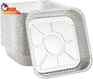 50 Pack 8X8 Disposable Aluminum Foil Pans for Baking, Square Trays for Meal Prep - Picture 1 of 12