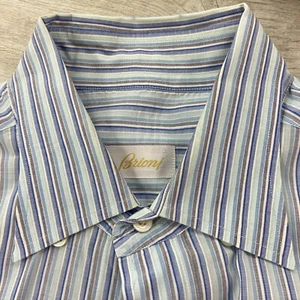 Brioni Mens Shirt (L)/17” X 36/37” Multicolor Stripes. Excellent Condition - Picture 1 of 10