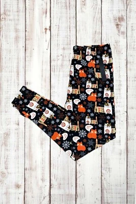 Leggings para mujer talla grande 3X nuevos con etiquetas estampado de gato copos de nieve vacaciones extra elásticos Foto 1 de 4