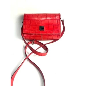 Dooney and Bourke Umhängetasche Vintage Rot Kroko - Bild 1 von 7