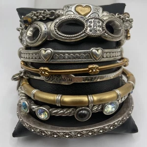 Brighton Lot of Eight Bangle Hinged Chain Charm Bracelets (191.8g) - Picture 1 of 24