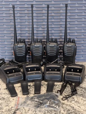 Arcshell AR-5 Walkie Talkie Long Range Radios w/ Earpiece, Rechargeable, 4-Pack - Image 1 of 3