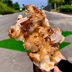 290G Natural Yellow Pineapple quartz cluster crystal specimen Healing - Picture 1 of 21