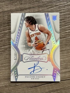 2024-25 Panini Flawless Pacome Dadiet On Card Auto Rookie RC New York Knicks /25 - Picture 1 of 2