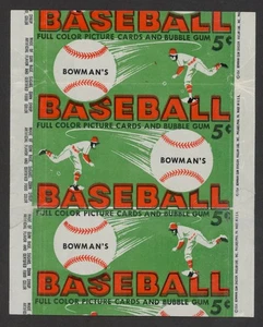 1954 Bowman Baseball 5 ¢ Undatierte Wachs-Packung Verpackung - Bild 1 von 1