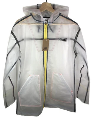 VANS Thread It Raincoat Womens Small Hooded Parka Jacket See Through Translucent - Image 1 of 4