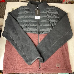 Herschel Supply Co Mens XL Fleece Full Zip Jacket Black Maroon 3M NWT - Bild 1 von 5