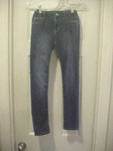 Jordache Girls Size 12 Slim Super Skinny Dark Blue Jeans Adjustable Waist Cotton - Picture 1 of 9