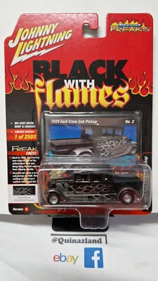 Johnny Lightning Street Freaks nero con fiamme 1929 cabina equipaggio Ford (N... - Immagine 1 di 4