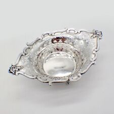 Ornate Pierced Bowl Basket Face Decorations English Sterling Silver 1903