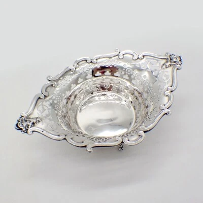 Украшенная пирсинговая чаша корзина украшение для лица английское серебро 1903 - Изображение 1 из 4