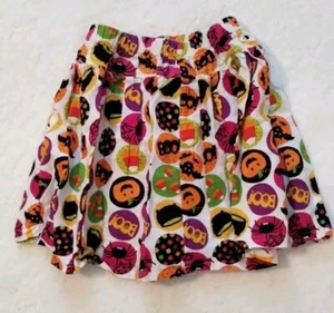 Skirt Size 4T Orange Halloween Print Custom One Of A Kind Pumpkins Spider EUC - Picture 1 of 4