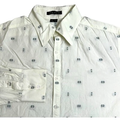 Theory Mens XL Ligh Yellow Floral Klaus Long Sleeve Hidden Button Down Shirt - Image 1 of 4