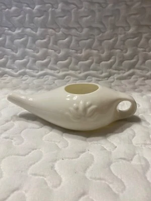 Instituto Himalaya Neti Maceta Cerámica Blanca Varcho Veda Lotus Diseño Agua  Foto 1 de 2