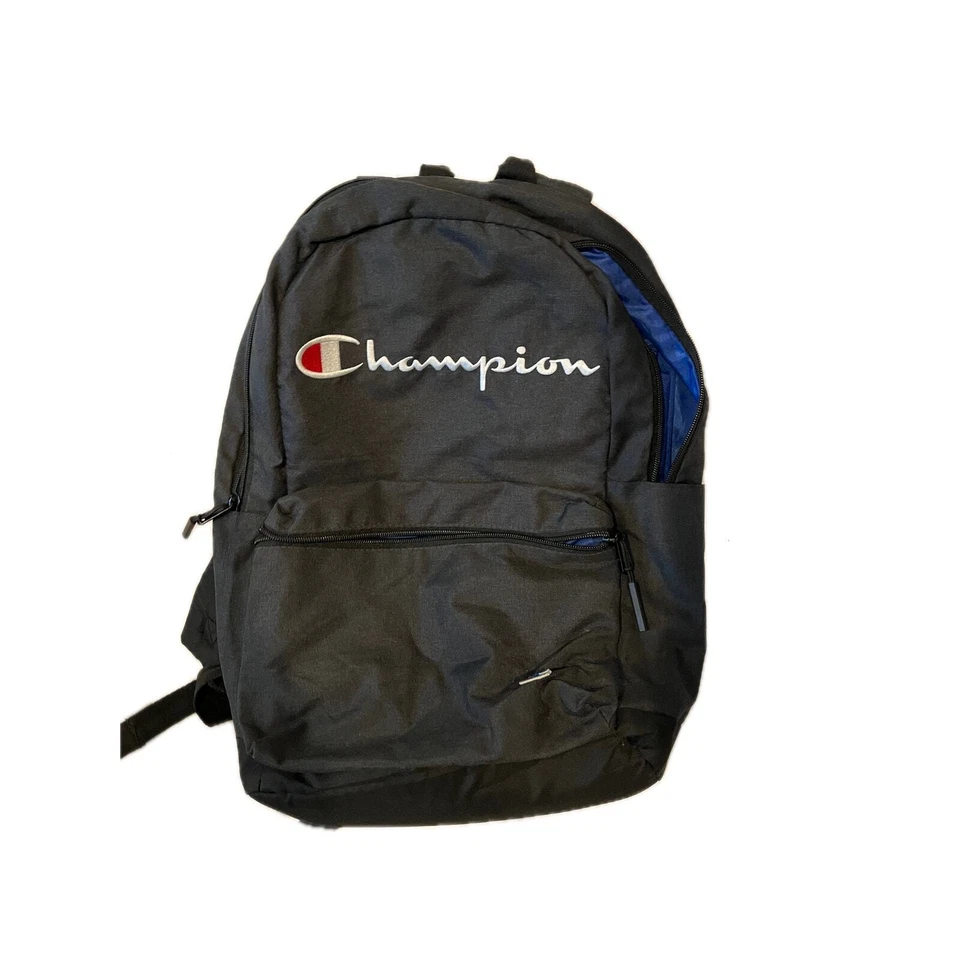 Mochila Champion Daily negra azul con logotipo Foto 1 de 3
