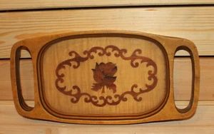 Vintage hand made wood serving tray - Picture 1 of 7