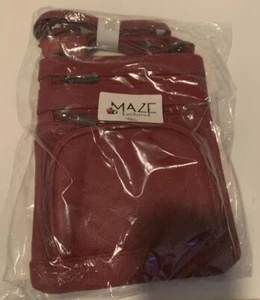 Maze Exclusive Genuine Leather Cross Body Handbag Purse Messenger Bag RED NWT - Picture 1 of 2