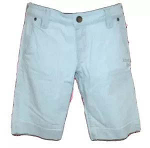 LIFE IN PROGRESS size 26 Light Blue Stripe Denim JEAN SHORTS Bermuda Length - Picture 1 of 5