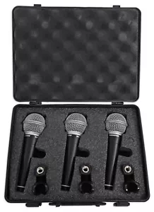 Samson R21 3-Pack Dynamic Vocal Cardioid Handheld Microphones+Mic Clips+Case - Picture 1 of 5