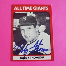 1980 New York Giants All Time Greats Bobby Thomson Autographed Signed TCMA Card 