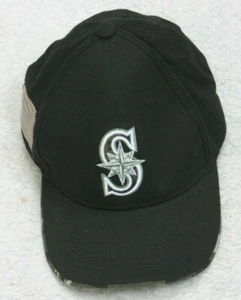 Seattle Mariners Melonwear Cotton Baseball Hat Strapback Adult Solid Black WS799 - Picture 1 of 5