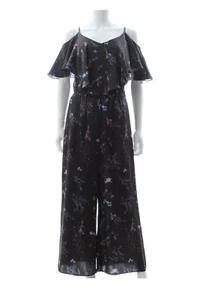Rachel Zoe Cold-Shoulder Ruffled Floral-Print Silk-Satin Jumpsuit / RRP: £545.00 - Picture 1 of 8