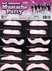 12 Pink self adhesive Girl Party Mustache Trick or Treat Halloween Costume Prop