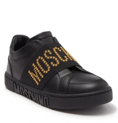 MOSCHINO Logo Leather Low top sneakers NWT MSRP $525 - Image 1 of 4