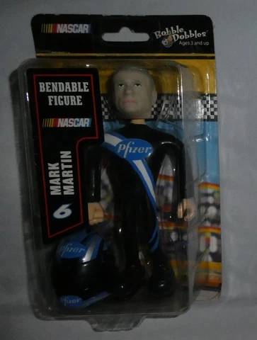 NASCAR BOBBLE DOBBLES MARK MARTIN #6 BENDABLE FIGURE with PFIZER HELMET Cover