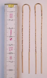 Ohrringe Ketten zum Durchziehen, Rotgold 585°, + Schmuck-Etui - Bild 1 von 4