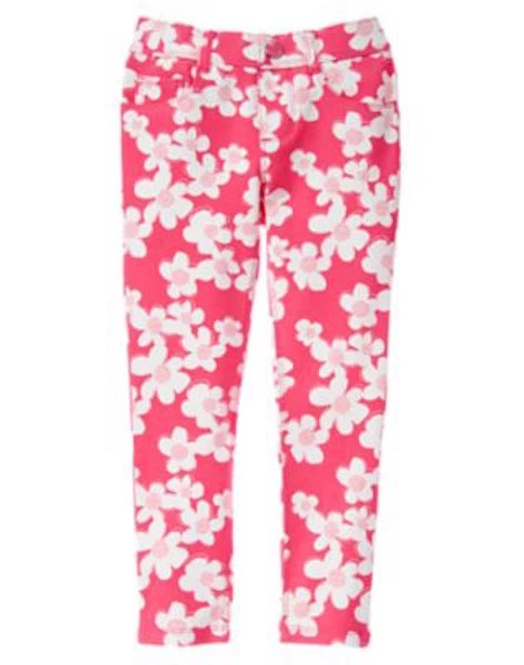NUEVO CON ETIQUETAS GYMBOREE Bonitos PANTALONES PONTE FLORALES AMAPOLA 3T,5,6,7,8 Niñas Pull on Jeggings Foto 1 de 1