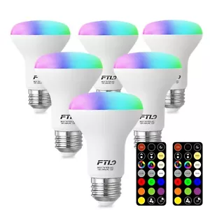 FTL BR20 LED Light Bulbs Color Changing R20 Dimmable Flood Light Bulbs 7w 6-Pcck - Picture 1 of 7
