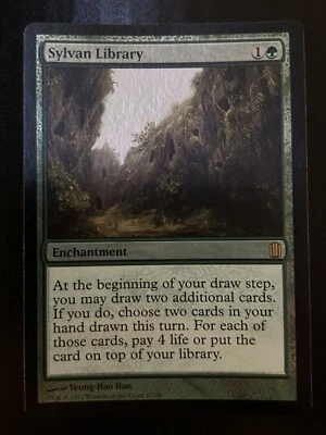 FOIL Sylvan Library |MtG Magic Commander's Arsenal |English |Near Mint-Mint NM-M - Image 1 of 3