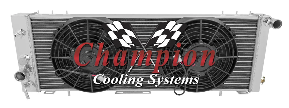 2 Row Eagle Champion Radiator W/ 2 10" Fans for 1984 - 1990 Jeep Wagoneer #EC078 - Image 1 of 4