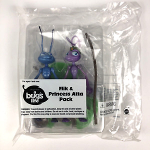 VTG 1998 Mattel Disney Pixar 'A Bug's Life' FLIK & PRINCESS ATTA Pack NIP