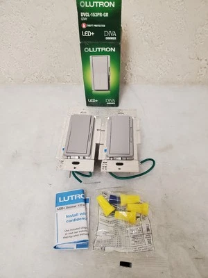 *2* Interruptor de pared atenuador Lutron DVCL-153PR-GR - Gris (DVCL-153PR-GR) *UNO SIN TAPAS* Foto 1 de 4