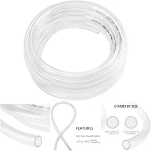 1/4 I.D. x 3/8 O.D. Tubo in vinile trasparente 50 piedi flessibile in PVC resistente ai raggi UV - Foto 1 di 7