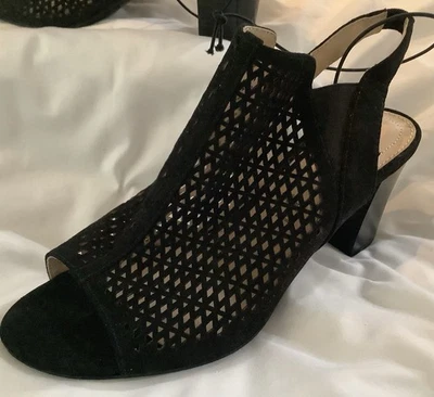 Liz Claiborne- Open Toe, 2 1/2” Black , 8 W New - Image 1 of 4