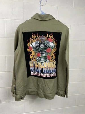 Chaqueta Harley Davidson Wild Ride sarga parches militares talla mediana $125 nueva con etiquetas Foto 1 de 4
