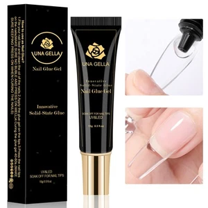 Soft Gel Nail Tips Glue Gel Solid Nail Glue Gel 15ml Lamp Curing Needed Solid... - Picture 1 of 8