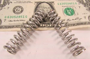 Lot 2 Stainless Coil Compression Springs 2.264" Long x .595" Diameter, Flat Ends - Picture 1 of 9