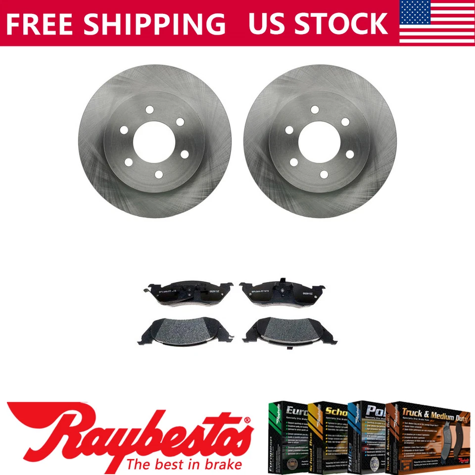 Rotores de freno delanteros + pastillas de freno metálicas y herrajes para Dodge Dakota 1997-1998 Foto 1 de 4