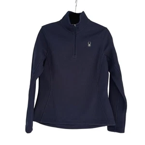 Spyder Damen Viertelreißverschluss Pullover Jacke Größe Large marineblau gebraucht, in einwandfreiem Zustand - Bild 1 von 6