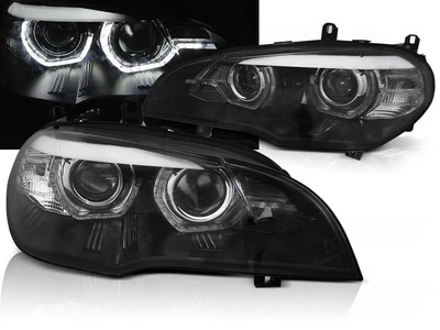 Xenon Scheinwerfer DRL LED Tagfahrlicht für BMW X5 E70 Bj. 2007-2010 Schwarz - Bild 1 von 4
