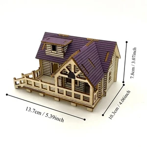 Small Villa or Bungalow ready-made building. as shown. Lit version, 8cm high. - Picture 1 of 4