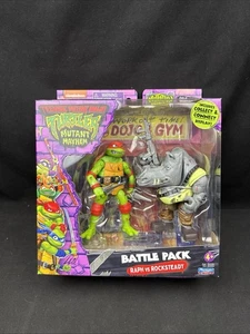 Ralph vs Rocksteady TMNT Ninja Turtles Mutant Mayhem Battle Dojo Pack Figure NIB - Picture 1 of 20