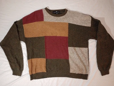 Consensus Sportswear Vtg Grandpa Men's XL Sweater Made in USA 80 90s Green Gold - Image 1 of 4