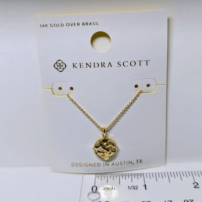 Ожерелье Kendra Scott с кованым инициалом «S» золотая цепочка 16 дюймов - Изображение 1 из 4